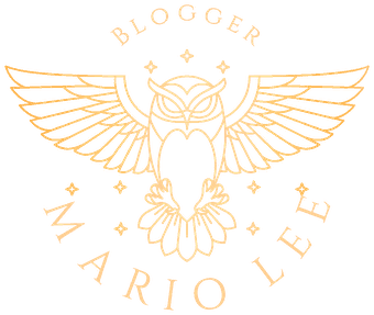 Logo Blogger Mario Lee: goldene Eule mit ausgebreiteten Flügeln
